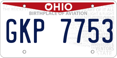 OH license plate GKP7753