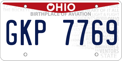 OH license plate GKP7769