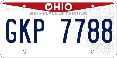 OH license plate GKP7788