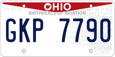 OH license plate GKP7790