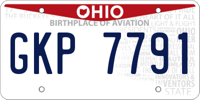 OH license plate GKP7791