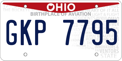 OH license plate GKP7795