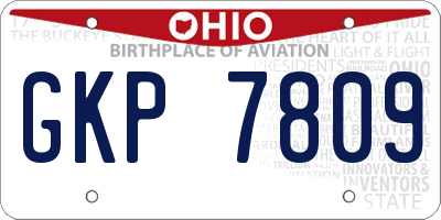 OH license plate GKP7809