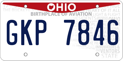 OH license plate GKP7846