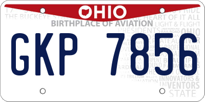OH license plate GKP7856