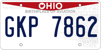 OH license plate GKP7862