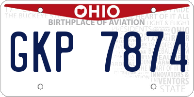 OH license plate GKP7874