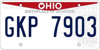 OH license plate GKP7903