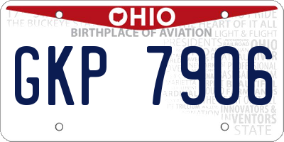 OH license plate GKP7906