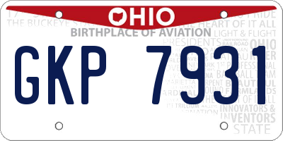 OH license plate GKP7931