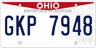 OH license plate GKP7948