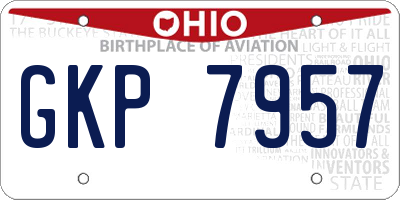 OH license plate GKP7957