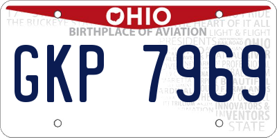 OH license plate GKP7969