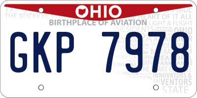 OH license plate GKP7978