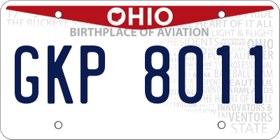 OH license plate GKP8011