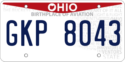 OH license plate GKP8043