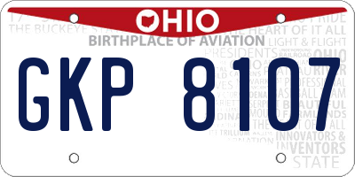 OH license plate GKP8107