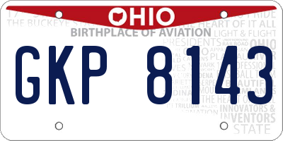 OH license plate GKP8143