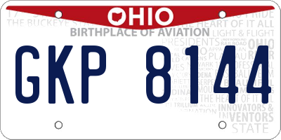 OH license plate GKP8144