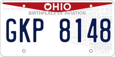 OH license plate GKP8148