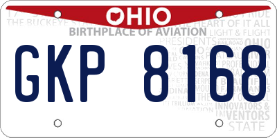 OH license plate GKP8168