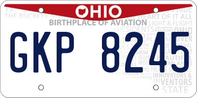 OH license plate GKP8245