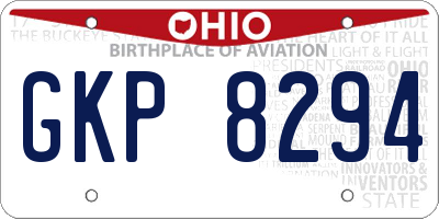 OH license plate GKP8294