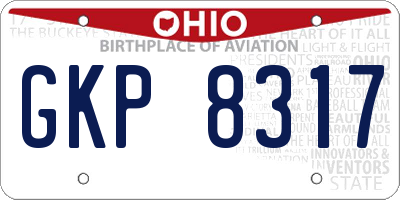 OH license plate GKP8317
