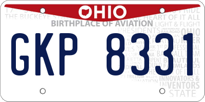 OH license plate GKP8331