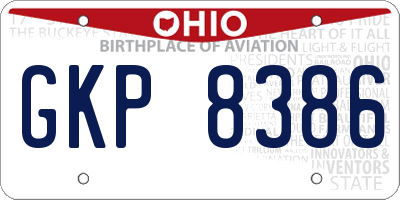 OH license plate GKP8386