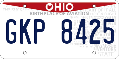 OH license plate GKP8425