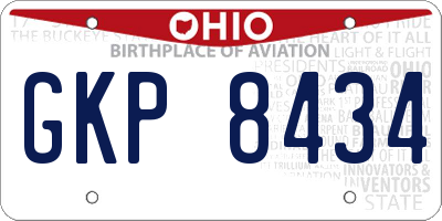 OH license plate GKP8434