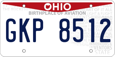 OH license plate GKP8512