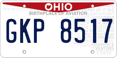 OH license plate GKP8517