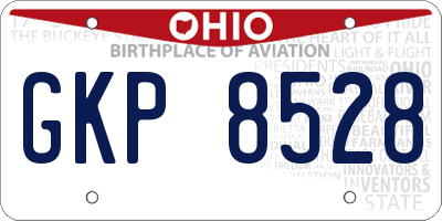 OH license plate GKP8528