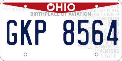 OH license plate GKP8564