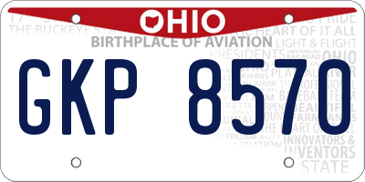 OH license plate GKP8570