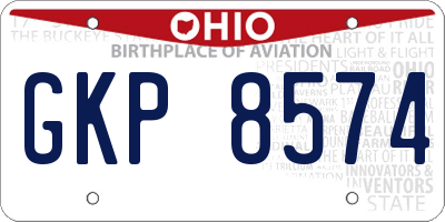 OH license plate GKP8574