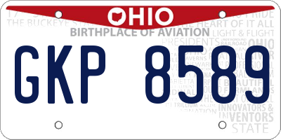 OH license plate GKP8589