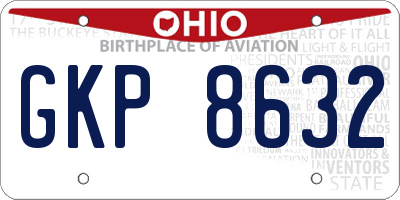 OH license plate GKP8632