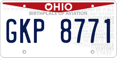 OH license plate GKP8771