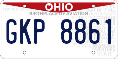 OH license plate GKP8861