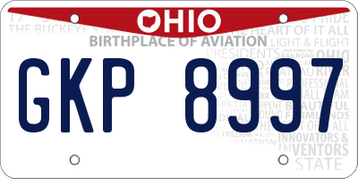 OH license plate GKP8997