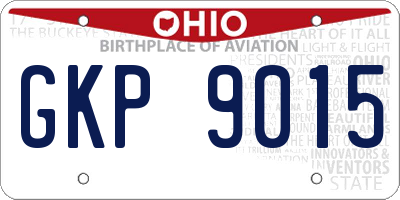OH license plate GKP9015