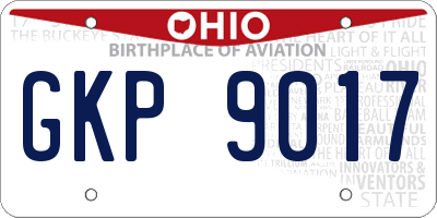 OH license plate GKP9017