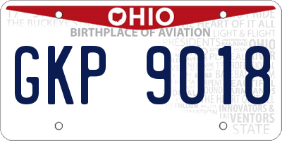 OH license plate GKP9018