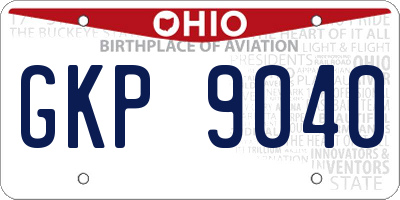 OH license plate GKP9040