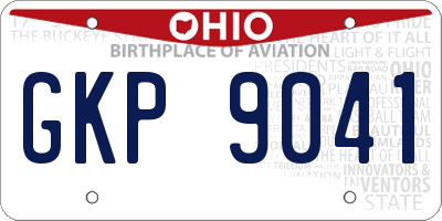 OH license plate GKP9041