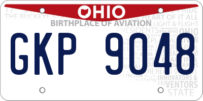OH license plate GKP9048