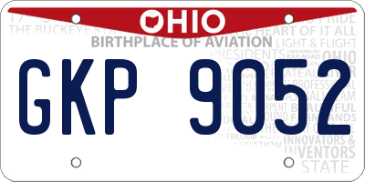 OH license plate GKP9052